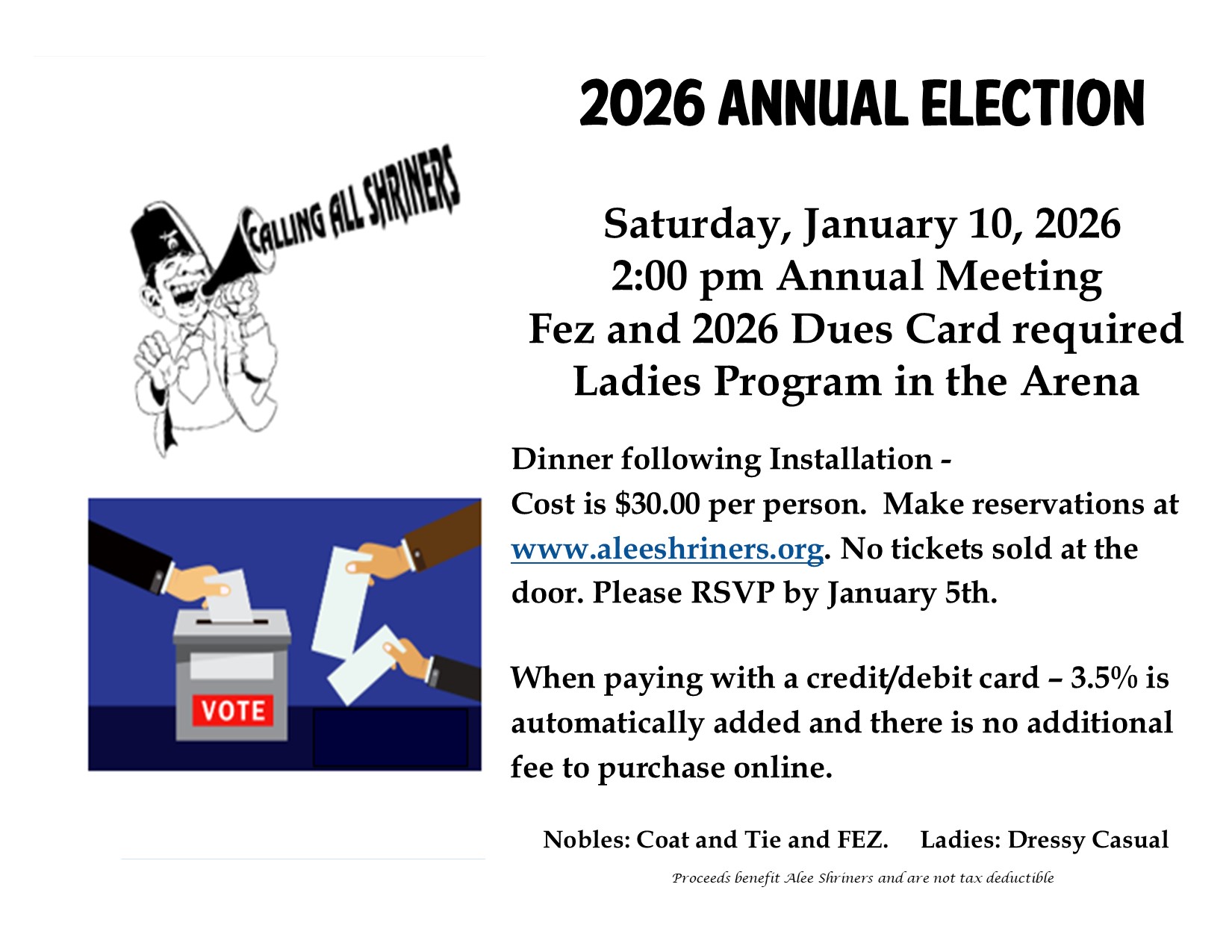   2026 Annual Election Dinner 10 January