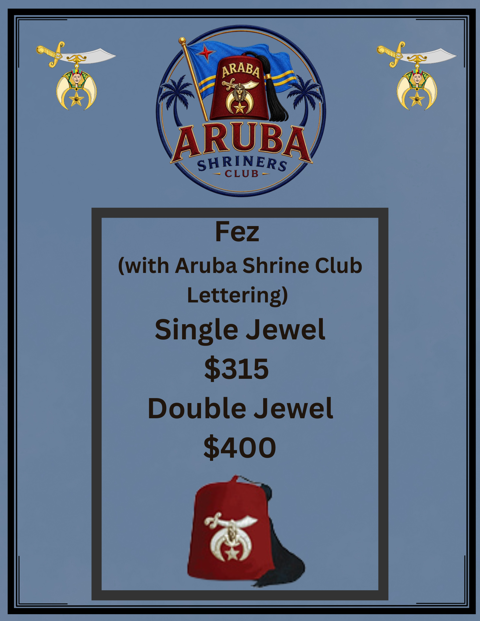 Aruba Shrine Club  Fez Single Jewel